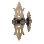 Thirard - verrou de meuble rustique, 40x130mm, laiton patin