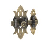 Thirard - verrou de meuble rustique, 40x90mm, laiton patin