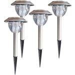 4 bornes solaires led rvb / blanche � piquer finition aluminium tibelec