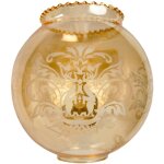 Tibelec - verre boule satin� ambr� et grav� pour lustre et applique