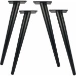 Lot de 4 pieds de table en mtal de 30cm de longueur pour meubles modernes, commode, armoire, bureau, ...