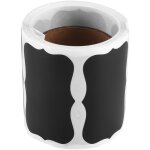 Tiquettes de tableau forme ondul�e, autocollants noir rectangle r�utilisables effa�ables avec 1 stylo ...