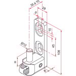 Gond de portail multifix l à axe réglable de 35 à 70mm pivot diamètre 12mm - tirard - na619027 Gond de portail multifix l à axe réglable de 35 à 70mm pivot diamètre 12mm - tirard - na619027