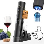 Tire bouchon �lectrique rechargeable 7 - en - 1 coffret cadeau avec station de charge, coupe - capsule, ...