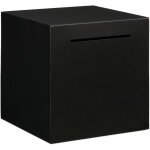 Tirelire, acier inoxydable, pour billets et pi�ces, pour adultes, h x l x p : 15 x 15 x 15 cm, noire ...