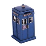 Tirelire en mtal bote de police cm12x12h23