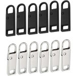 Tirettes de r�paration fermeture eclair, 12 pcs m�tal zipper pull, m�tal zipper pull amovible, tirette ...