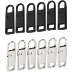 Tirettes de r�paration fermeture eclair, xu, 12 pcs m�tal zipper pull, m�tal zipper pull amovible, tirette ...
