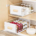 Tiroir coulissant cuisine, 24x40x17cm organiseurs de placards, pas besoin de percer panier coulissant ...