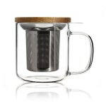 Tisani�re en verre et couvercle en bois d'acacia 300ml, gustave