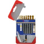 Tivoly - coffret 10 forets m�taux hss steam rev�tus tin taill�s meul�s pointe en croix queue � 3 m�plats ...