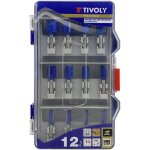Coffret de 12 fraises de d�fonceuse � rainurer, lame carbure et queue diam�tre 8mm - tivoly