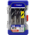 Tivoly - coffret 6 forets bois 4 taillants queue hexagonale  12  32mm