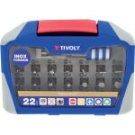 Tivoly ? coffret d'embouts de vissage inox torsion 22 pices ? 21 embouts de vissage + 1 porte - embout ...