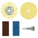 Tivoly ? kit 5 pcs polissage pour perceuse 1 disque coton �85mm alesage 10mm 1 disque feutre �85mm alesage ...