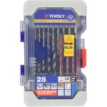 Mallette 28 pi�ces : 8 forets m�taux, 4 forets b�ton / carrelage, 6 forets bois, 2 forets diamant � eau, ...