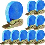 10 pcs 800 kg sangle  cliquet, sangle d'arrimage avec tendeur, sangle de serrage en polyester, 6m x ...