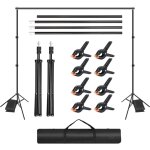 Tlgreen - support de fond, système de fond réglable de 2, 1 x 3 m, 8 clips de fond, 2 sacs de sable, ... Tlgreen - support de fond, système de fond réglable de 2, 1 x 3 m, 8 clips de fond, 2 sacs de sable, ...