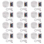 Lot de 12 socles lampe led nuit 3d + t�l�commande c�ble usb, pr�sentoir spectacle lumi�re 16 couleurs ...