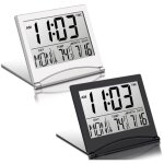 Tlily - 2 pièces réveil de voyage numérique horloge lcd pliable avec calendrier température mode snooze ... Tlily - 2 pièces réveil de voyage numérique horloge lcd pliable avec calendrier température mode snooze ...