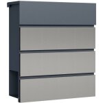Bote aux lettres murale & porte - journaux v64, verrouillable, gris anthracite, acier galvanis et inox, ...
