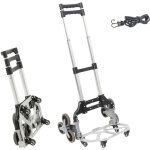 Diable pliant l�ger en aluminium � 10 roues, chariot demenagement pliable avec cordes d'expansion, r�glage ...
