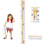 Toise croissance girafe amovible toile bois r�gle mesure fille gar�on d�coration