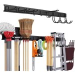 Toj living support mural pour balais & outils ? organiseur de garage [3 rails + 9 crochets] ? 120 cm ...