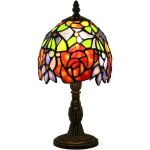 Tokira lampe de table de style tiffany 6 pouces, mini veilleuse en vitrail vintage, lampes de chambre ...
