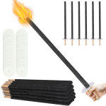 Tolletour lot de 100 torches en cire 72cm, longue dur�e 90 min - flambeaux de jardin avec pare - gouttes ...