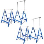 Tolletour - 2x tr�teaux t�lescopiques hauteur r�glable 80 - 130cm bleu pliables m�tal