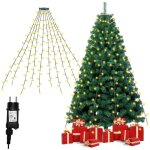 Guirlande lumineuse 280 leds pour sapin de nol 2. 8 m extrieur guirlande de nol avec anneau - blanc ...
