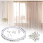Tolletour - kit de rail de rideau plafond pliable. 3m rail de rideau flexible avec 30 crochet pour maison ... Tolletour - kit de rail de rideau plafond pliable. 3m rail de rideau flexible avec 30 crochet pour maison ...