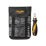 Coffret tournevis et embouts tolsen 26 pi�ces, cliquet 72 dents, ergonomique