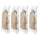 Sacs de rangement sous vide pour vtements suspendus, 4 paquets (105  70 cm), sac sous vide pour costumes, ...