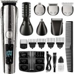 Tondeuse � barbe, tondeuse � cheveux sans fil pour homme, �tanche pour le corps, la moustache, le nez, ...