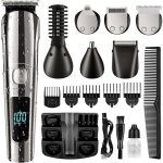 Tondeuse � barbe, tondeuse � cheveux sans fil pour homme, �tanche pour le corps, la moustache, le nez, ...