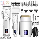 Tondeuse cheveux professionnelle, tondeuse barbe electrique?ensemble 3 pi�ces, cadeau de no�l, adapt� ...