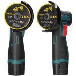Tonysa meuleuse d'angle sans fil 19500rpm, mini meuleuse 12v, outil de meulage �lectrique avec 2 batteries ...