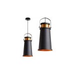 Toolight - lampe suspendue app173 - 1cp asti a noir rose or 20x45 cm e27