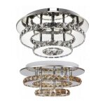 Toolight - plafonnier app412 - c cristal led ronde 2 - points de lumire 20w 29, 5x29, 5x8cm