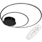 Toolight - plafonnier app802 - c noir led + t�l�commande bague 2 - points de lumi�re 110 w 60x60cm