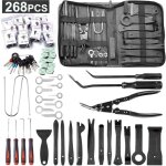 268 pi�ces outils de d�montage de garnitures trousse, pour panneau accessoires porte autoradio tableau ...