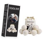 Lot de 6 balles de schage en laine naturelle - balles adoucissantes de tissu, rduisent les rides et ...