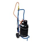 Chariot bleu pour bouteilles de gaz et cylindres, capacit� de 100 kg, cha�ne de s�curit� r�glable, cadre ...