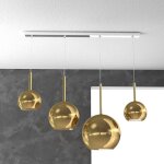 Top - light - lustre moderne 4 lumi�res suspension verre dor� future - douille e27 max 60w - structure ...