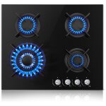 Topstrong - plaque de cuisson � gaz 4 feux, 60 cm, 4 feux avec s�curit� thermocouple, cuisini�re encastrable, ...
