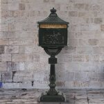 Torana - bo�te aux lettres sur pied aluminium vintage antirouille vert