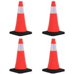 Torana - cnes de signalisation rflchissants  base lourde 4 pcs 50 cm
