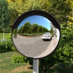 Miroir de traffic convexe d'ext�rieur noir �45 cm polycarbonate